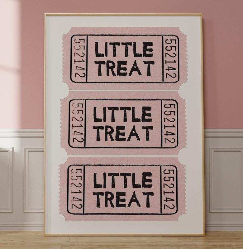 Little Treat Art Print Poster, Retro Kitchen Decor, Treat Yo Self Wall Art, Disco Kitchen Art, Y2k Poster, Girl Dinner Print, Poster Prints No Frame, Gifts For Him Her Bedroom Decor, Big Wall Decor, Gifts For Birthday Artwork Landscape