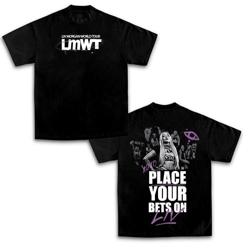 Liv Morgan 2025 World Tour T-Shirt , Liv Morgan WWE Fans Shirt, Wrestling Tee, Unisex Graphic For WWE Fans Clothing, WWE Tee, Menswear Cotton Crewneck Clothes Top Apparel