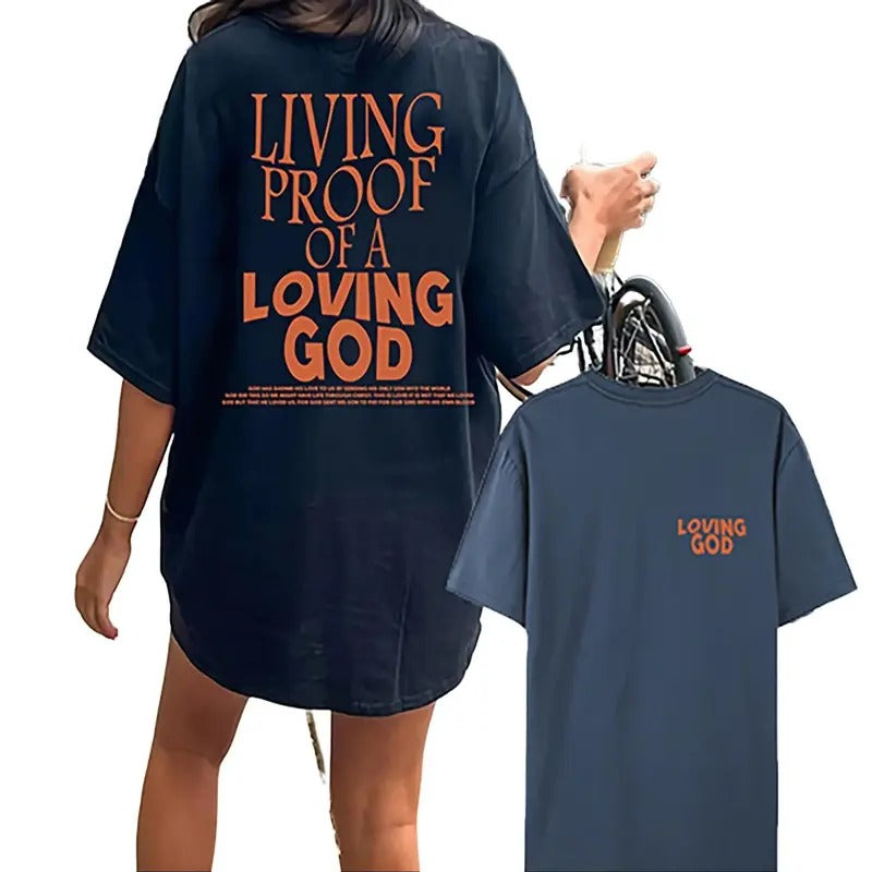 Living Proof Of Loving God Unisex Cotton T-Shirt, Christian t shirts, Vintage 90s Graphic Tee, Gift