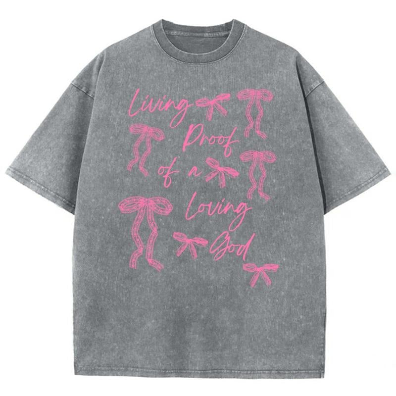 Living Proof Of Loving God Unisex Washed T-Shirt, Christian t shirts, Christian Jesus  t shirts, Vintage 90s Graphic Tee Gift Cotton Top Womenswear