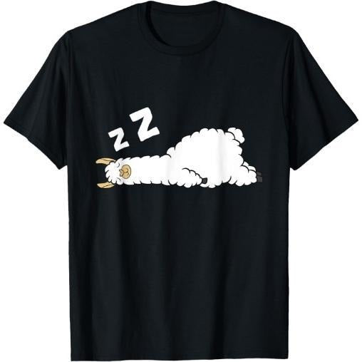 Llama Sleeping Tired Llama Pajama Love Llamas T-Shirt Made in USA