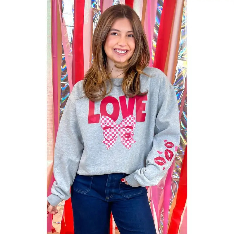 Love Bow Graphic Sweatshirt
