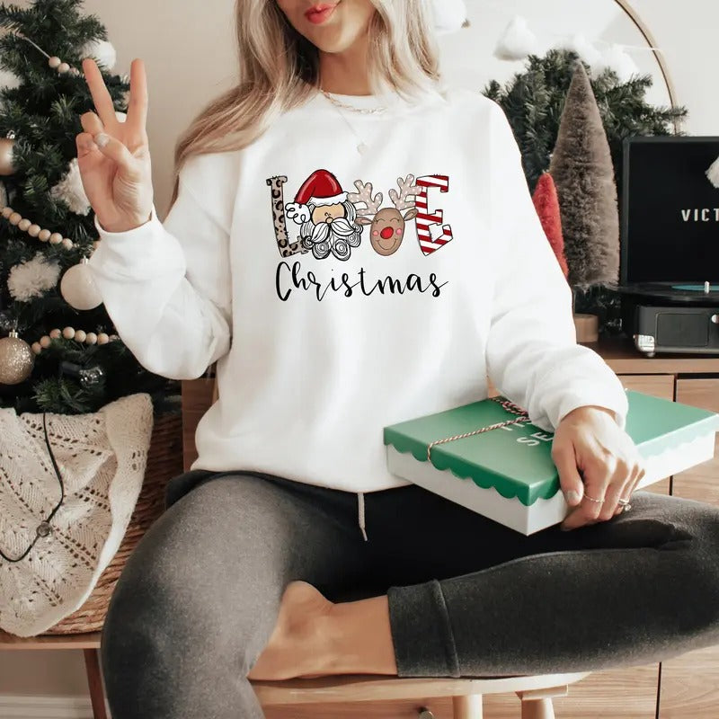 Love Christmas Shirt, Christmas Shirt for Women, Merry Christmas Shirt, Christmas Santa Claus shirt, Christmas gift, Christmas Vibes, Christmas Gift