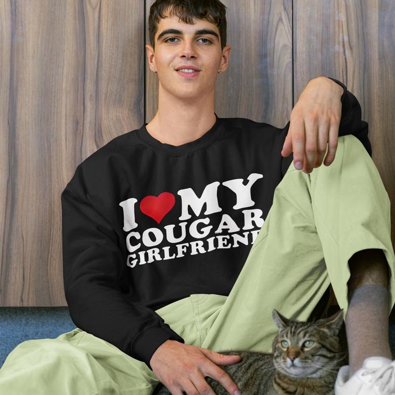 Love My Cougar Girlfriend I Heart, Valentine Sweatshirt