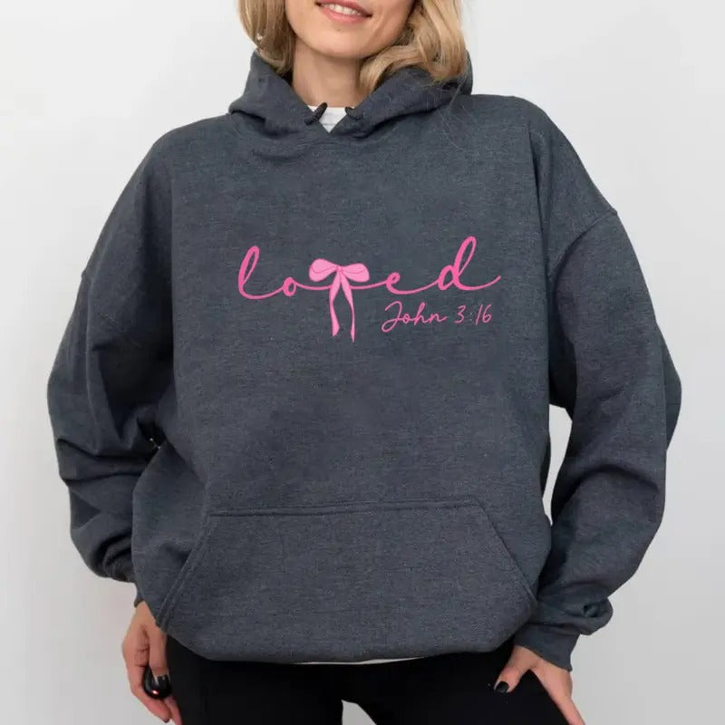 Loved John 3:16 Sweatshirt, Christian Valentines Day Gift, Valentine Day Gift, Christian Hoodie, Jesus Tee, Unisex Crewneck Pullover Tee, Crewneck Top