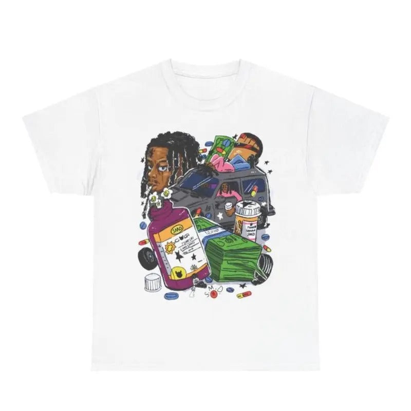 Lucki Rapper Y2k 90s Hip-Hop Vibes Heavy Cotton Graphic T-Shirt Tshirt Shirt HipHop Rap Tee