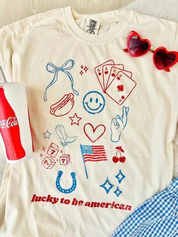 'Lucky To Be American' T-Shirt