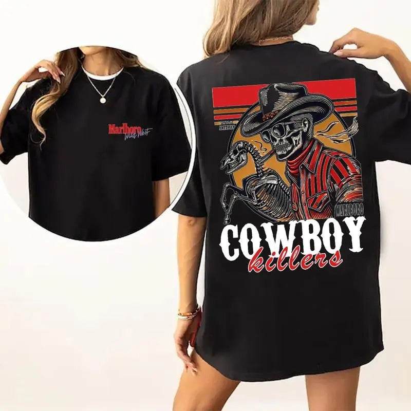 MARLBORO KILLER Vintage American Double Sided Shirtt