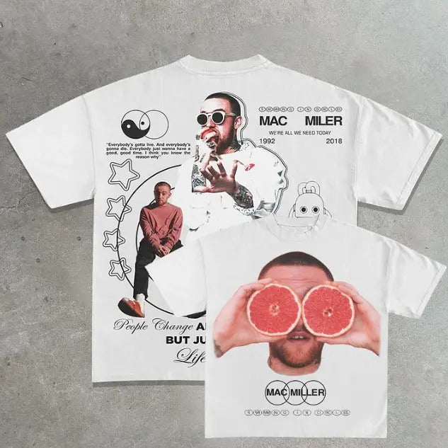 Mac Miller T-Shirt, Vintage Mac Miller Graphic Tee, Music Rap Tee, Hip Hop, R&B, Y2k, Unisex T-Shirt, Gift For Men Women Menswear Top Streetwear