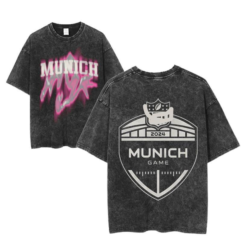Machine Gun Kelly Munich Game 2025 Graphic Tee, Pink Flame Graphic Football Shirt, Unisex Streetwear Sports Top