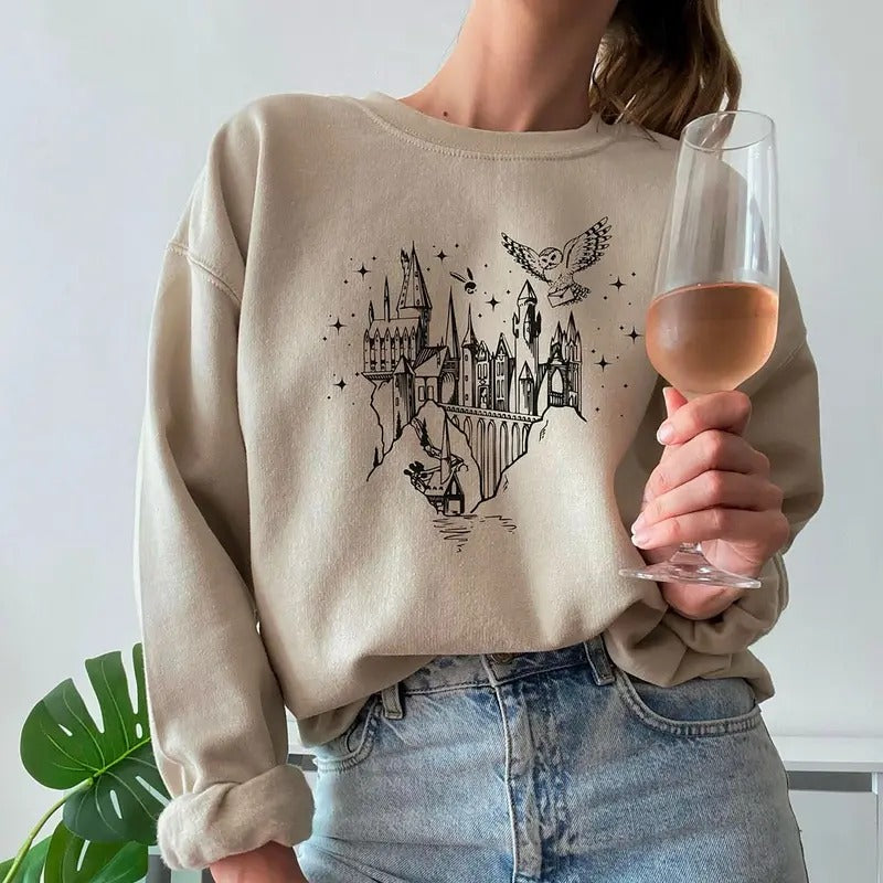 Magic Castle Book Sweatshirt, Book Lover Shirt, Wizard Book Sweatshirt, Book Merch, Booknerd, Bookish Gift for Bookworm, Booktok Sweatshirt