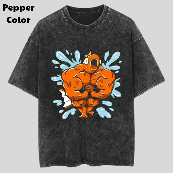 Magikarpbuff Vintage Graphic Tees, Magikarp T-Shirt, Pokemon Anime Shirt, Unisex Gym T-Shirt, Gift For Men Women, Menswear Womenswear Streetwear