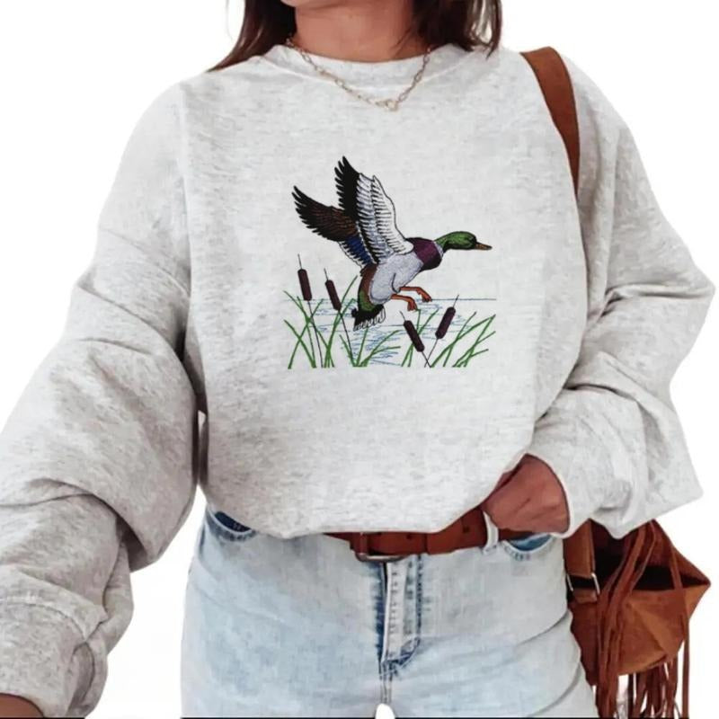 Mallard And Cattails Unisex Sweatshirt Hunting Season 2025 Vintage Shirt Hoodie Unisex