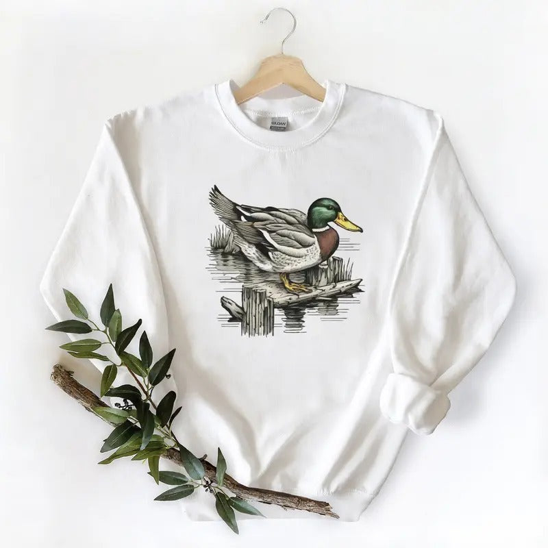 Mallard Ducks Onto Water Unisex Tshirt Sweatshirt Hoodie, for duck hunters, husbands and Mallard duck lovers