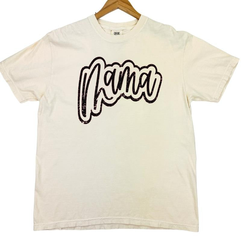 Mama Cursive Distressed Comfort Colors T-Shirt