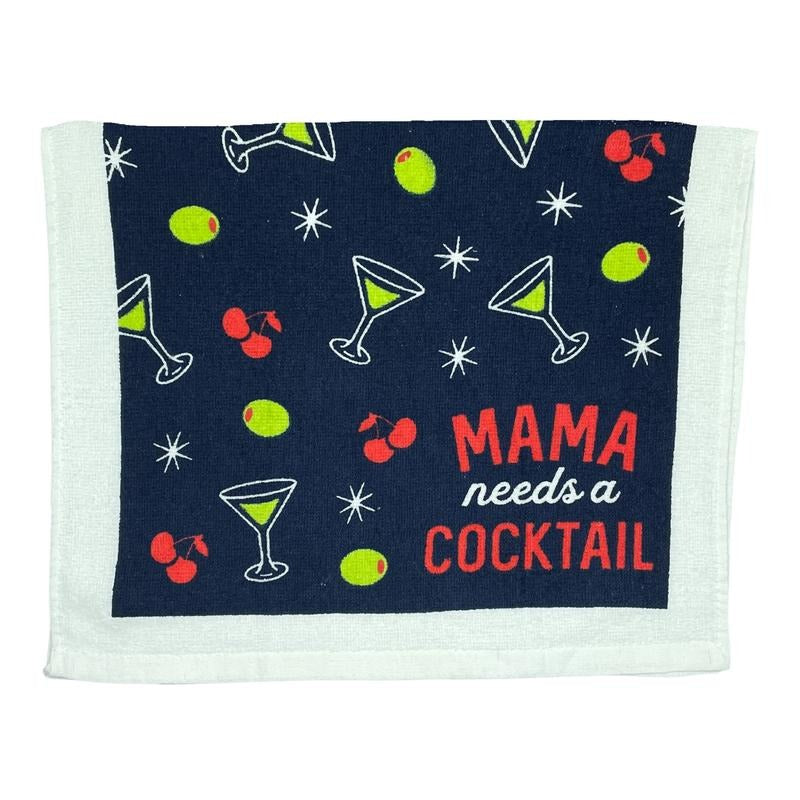 Mama Needs A Cocktail Funny Mom Mixed Drink Lovers Tea Towel Funny Dish Towels Soft Adsorbent Tea Towel