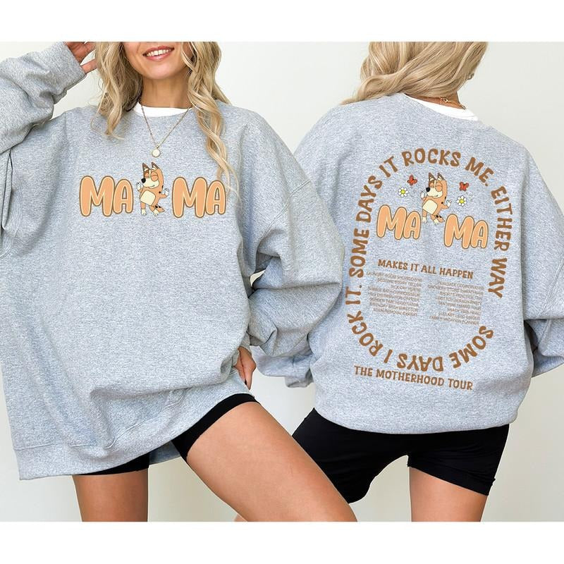 Mama Rock Style Vintage Unisex 2 Side Sweatshirt, Cute Mom Retro Shirt, Best Mom Ever Tee, For Her, Gift For Mom, Mothers Day Shirt