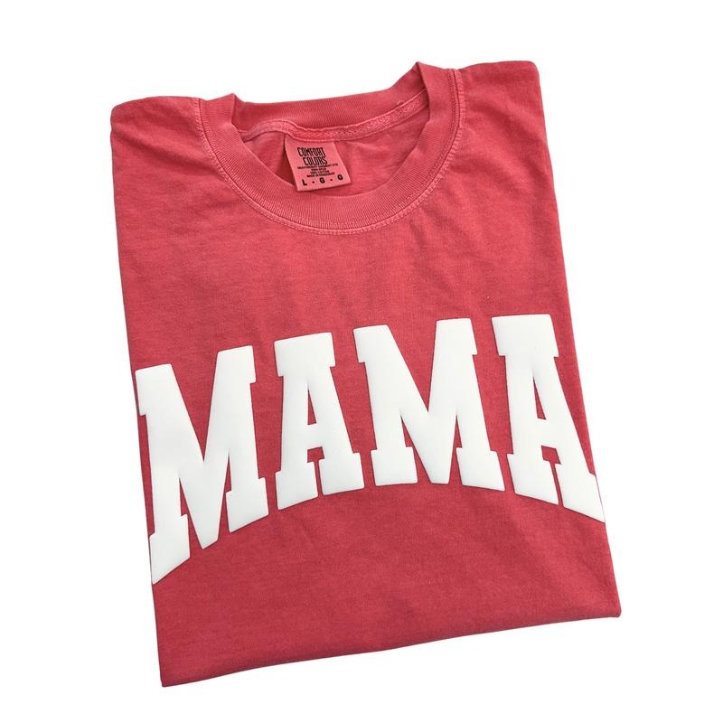Mama WHITE Puff Comfort Colors T-Shirt