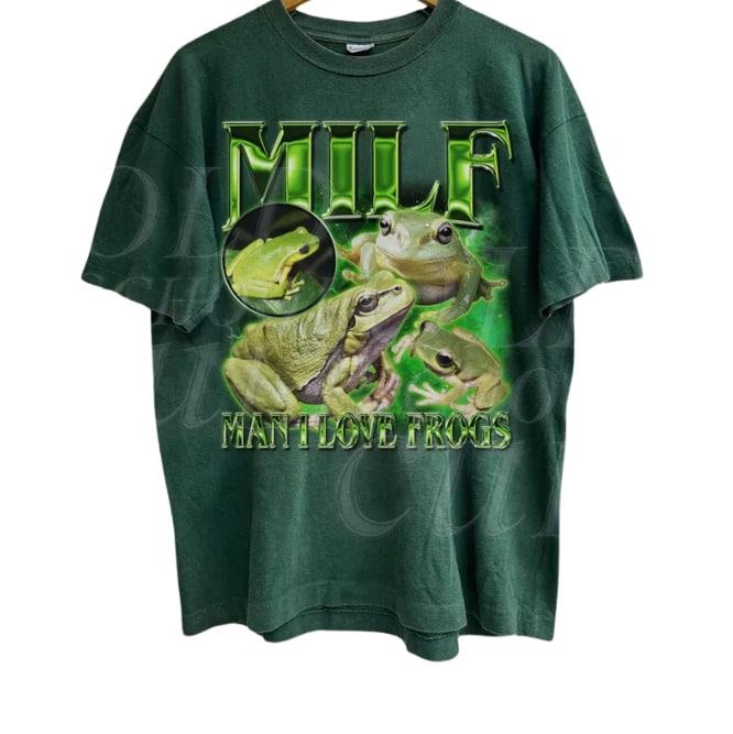 Man I Love Frogs Vintage Graphic Shirt, Fun Frog Meme Shirt, Retro 90s Funny Frog Bootleg Rap Style Shirt, Funny Shirt Gifts, Toad Lovers Shortsleeve