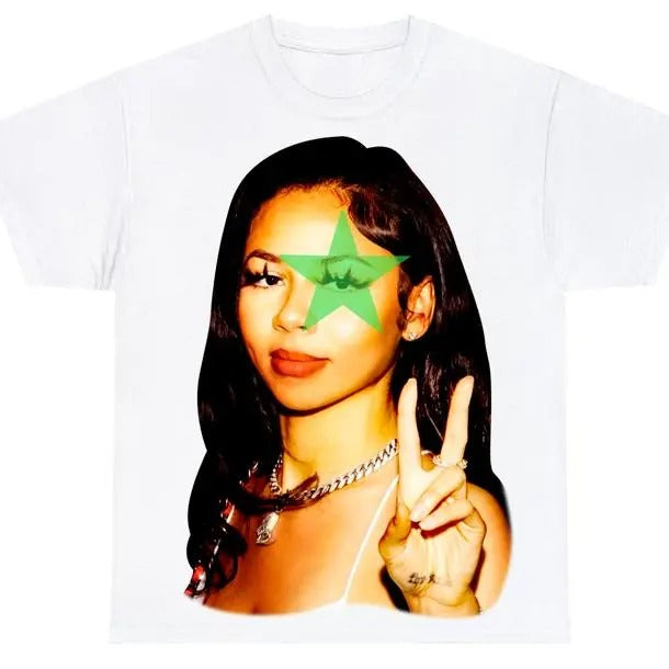 Mariahhhh Style Green Star T-Shirt for Men - Classic Cotton Tee