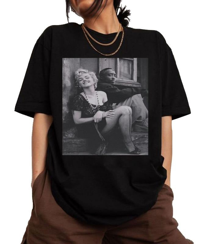Marilyn Monroe and 2Pac Shirt, Vintage Tupac Shakur Shirt, 2Pac 90s Shirt, 2Pac Shakur Shirt, Vintage 90s Bootleg Tupac Shirt, 90s Merch, Hip Hop 90s Shirt, Hip Hop Legends Shirt, Rapper Merch Shirt, 2pac Graphic Tee