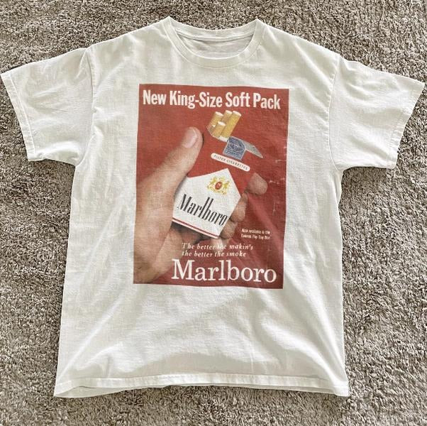 Marlboro tshirt from the 90s, Y2k era aesthetic vintage ad campaign, Unisex T-Shirt, Gift For men Women Menswear Top Streetwear
