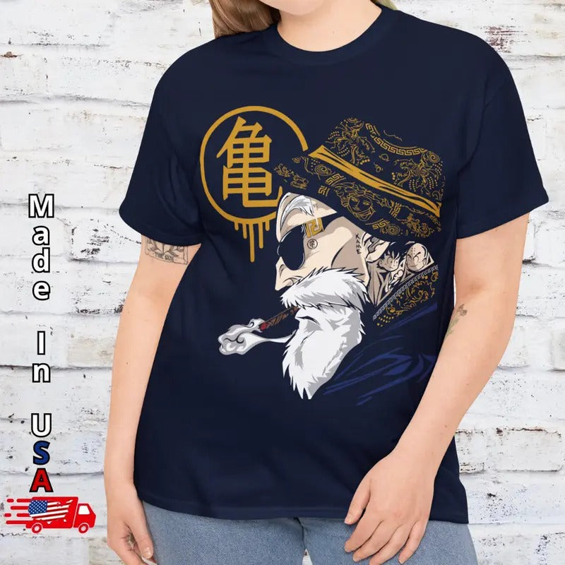 Master Roshi Dragon Ball Z Shirt Anime T Shirt Manga Japanese Tee Goku, Vegeta Unisex Full Size