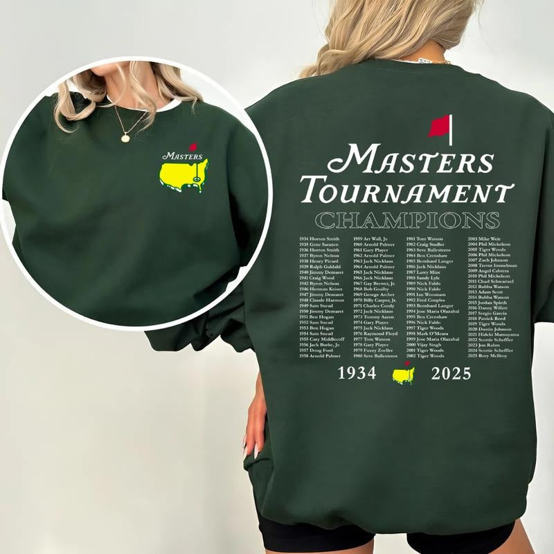 Masters Tournament Augusta 2025 Golf Sweatshirt, 2-Sided Graphic Tees for Men and Women, Casual Streetwear Tops