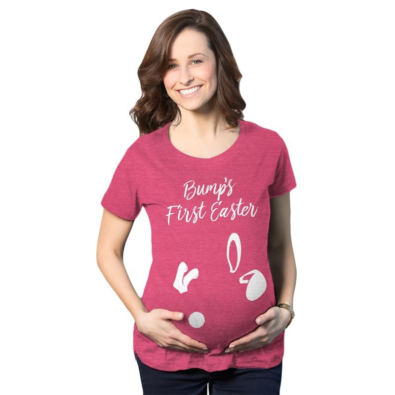 Maternity Bumps First Easter T Shirt Cute Announcement Pregnancy Spring Shower Funny Graphic Maternity Tee Cute Pregnancy Tees With Plus Sizes Easter Maternity Wear Funny Maternity Shirts