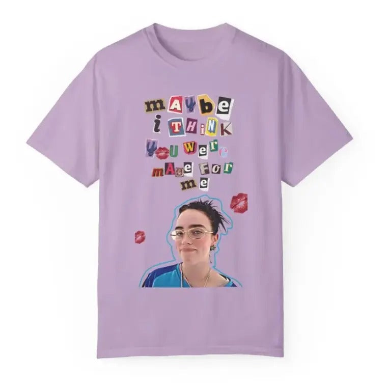 May Be I Think You Shirt Graphic Purple - Casual Wear with Simple Design and Versatile Style