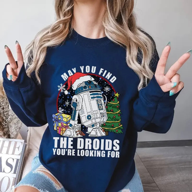 May You Find The Droids You're Looking For Shirt, Funny Star Xmas Tee, Holiday Vacation Christmas Shirt