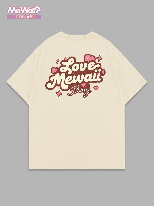 Men Regular Fit Love Me Waili Print Round Neck Graphic Tee, Casual Short Sleeve T-shirt for Daily Wear, Men Top for All Seasons, Tropical