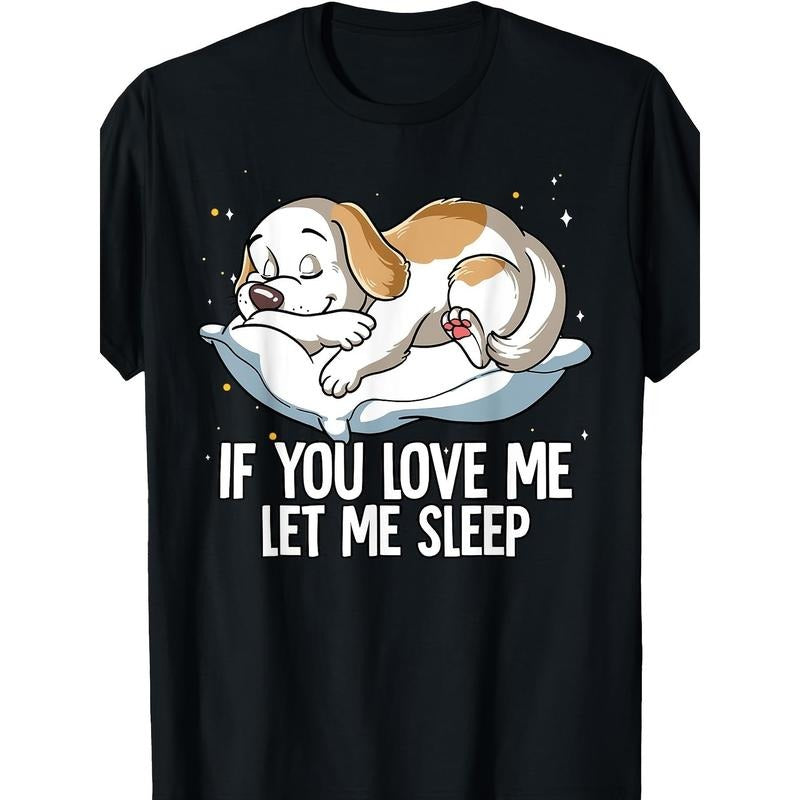 Men's 100% Cotton T-Shirt with Cartoon Dog Print - Crew Neck, Short Sleeve, Regular Fit for Casual Wear & All-Season Comfort made in usa