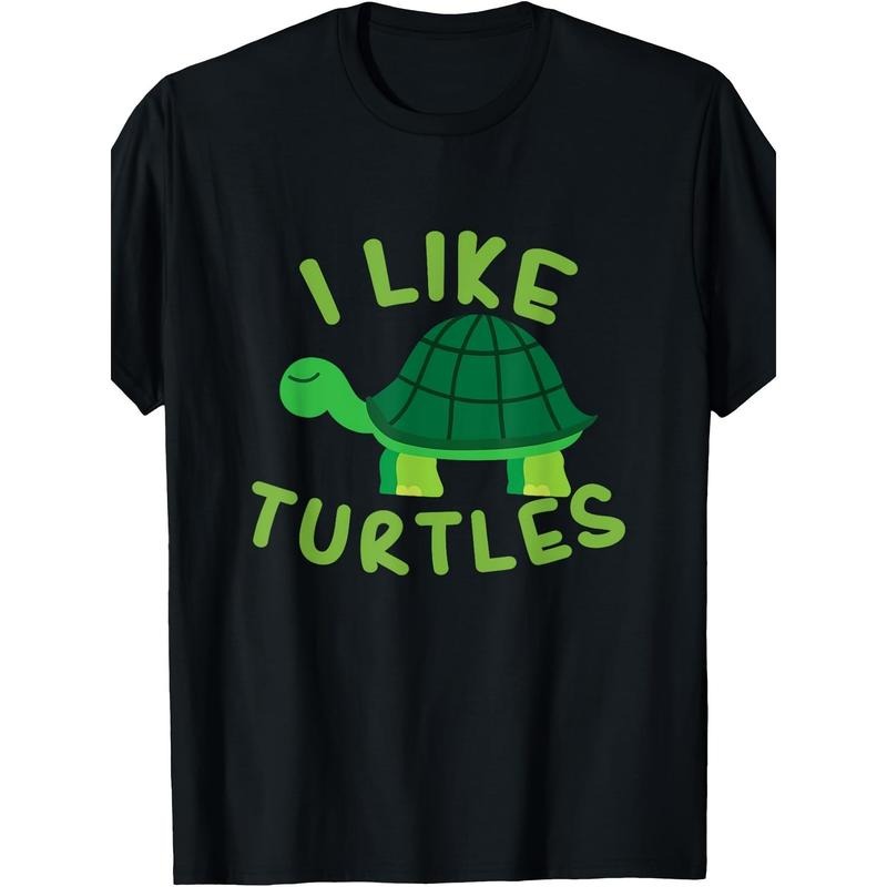 Men's Casual Cotton T-Shirt with Turtle Print - Soft, Breathable & Machine Washable | Crew Neck, Short Sleeve, All-Season Comfort Fit | Perfect Gift for Tortoise Lovers made in usa