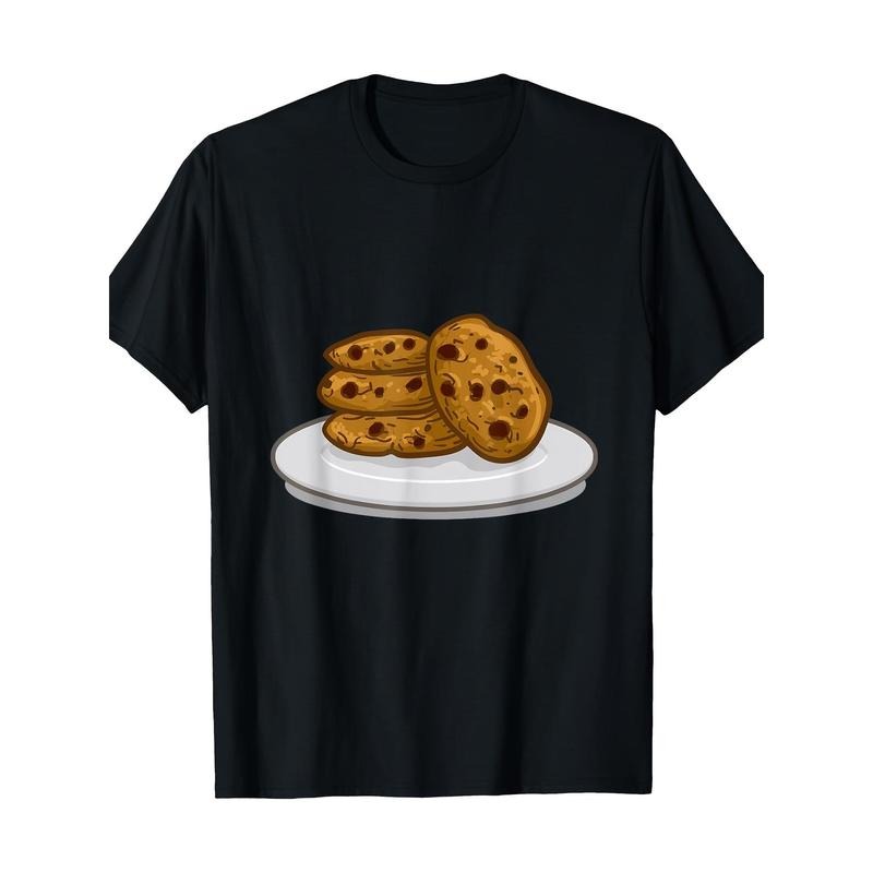 Men's Halloween Cookie Graphic Tee - 100% Cotton, Short Sleeve, Round Neck T-Shirt for Casual Wear Made in USA