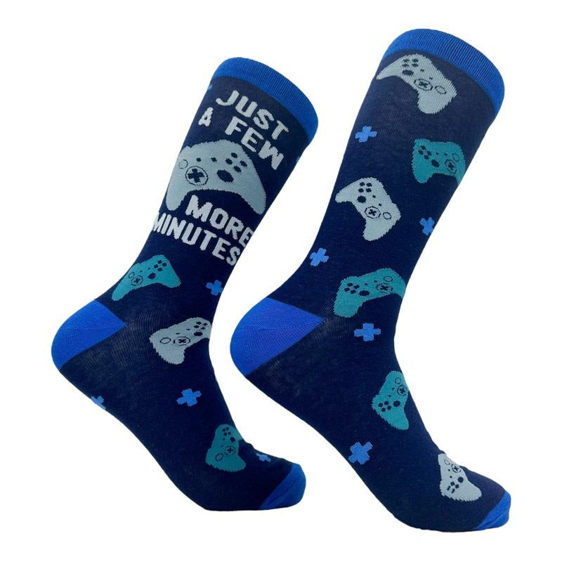 Men's Just A Few More Minutes Socks Funny Video Games Addict Footwear Funny Graphic Socks Comfortable Fitted Spandex Cottonstyle{n002}2