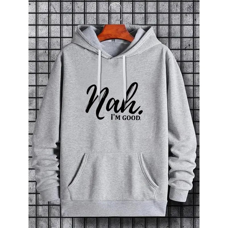 Men's Letter Print Drawstring Pocket Hoodie, Regular Fit Casual Comfy Long Sleeve Hooded Sweatshirt for Daily Wear, Boyfriend Gift, Men's Clothes for Fall & Winter
