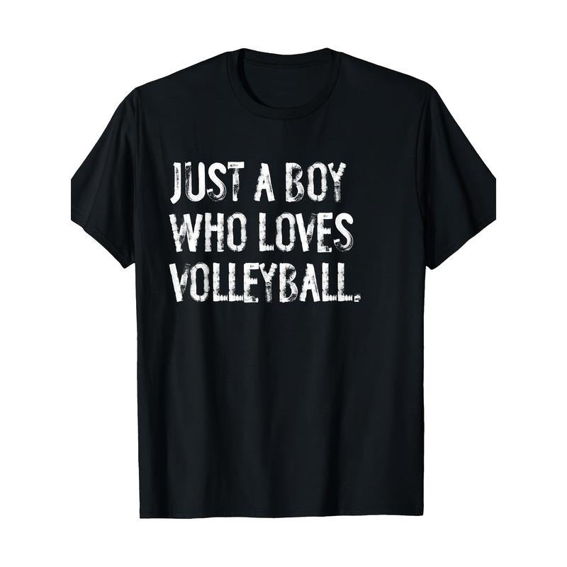 Men's Love Volleyball Graphic Tee - 100% Cotton, Casual Round Neck T-Shirt for All Seasons made in usa