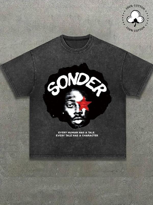 Men's Regular Fit Graphic Print Round Neck Tee, Casual Short Sleeve T-shirt for Summer, Men's Top for Daily Wear, Tropical, Cotton