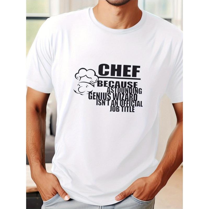 Men's Summer Short sleeve T-shirt, front print - comfortable breathable fabric, casual sporty style Made in USA