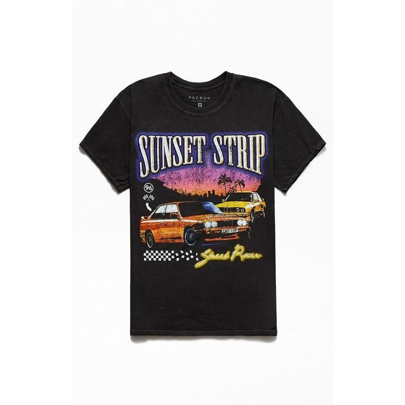 Men's Sunset Stripe Vintage T-Shirt Men's Cotton Tee Old School Tee Gift for Him Truck Shirt Classic Chevy Truck Casual Menswear
