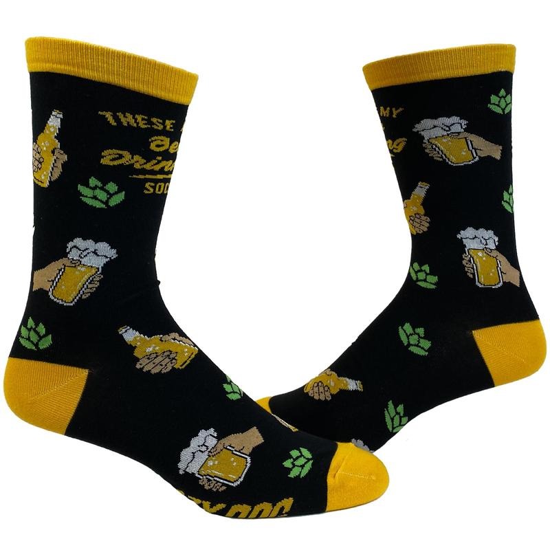Men's These Are My Beer Drinking Socks Funny Party IPA Brew Graphic Novelty Footwear Funny Graphic Socks Comfortable Fitted Spandex Cotton