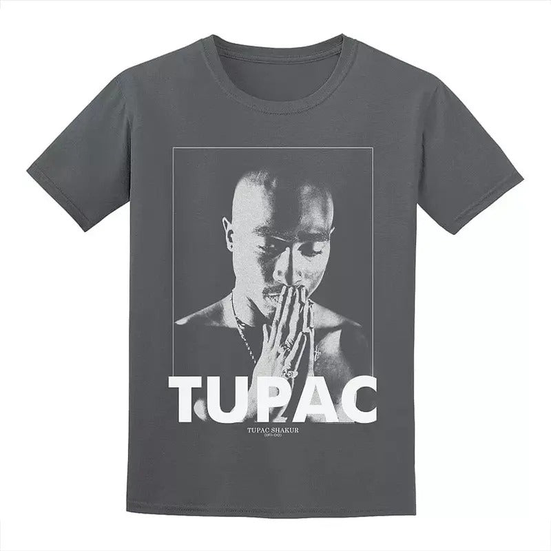 Men's Tupac Tee, Hip Hop Tee Short Sleeve, Gift For him and her, Trendy shirt, gifts for fan, Graphic shirt, unisex shirt for men and women Cotton Menswear