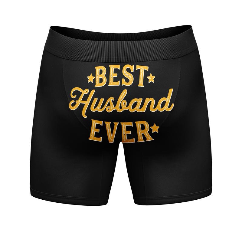 Mens Best Husband Ever Boxers Funny Fathers Day Gift Graphic Novelty Underwear for Guys Funny Graphic Boxers Dad Joke Funny Sarcastic Mens Novelty Boxer Briefs Best