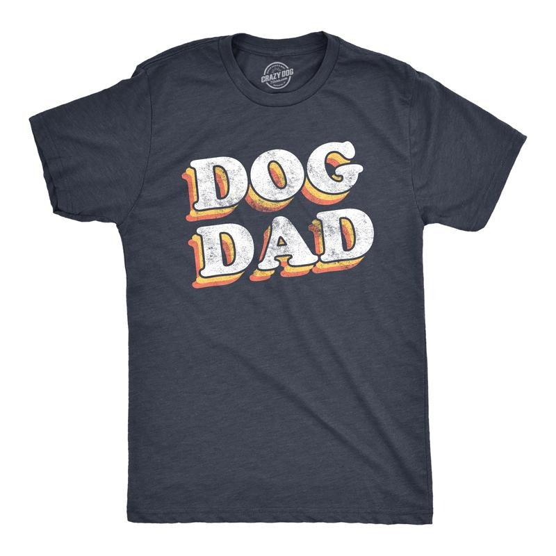 Mens Dog Dad T Shirt Funny Saying Gift for Him Hilarious Graphic Tee Quote for Guys Mens Funny T Shirts Cool Tees Soft Stylish Casual Navy