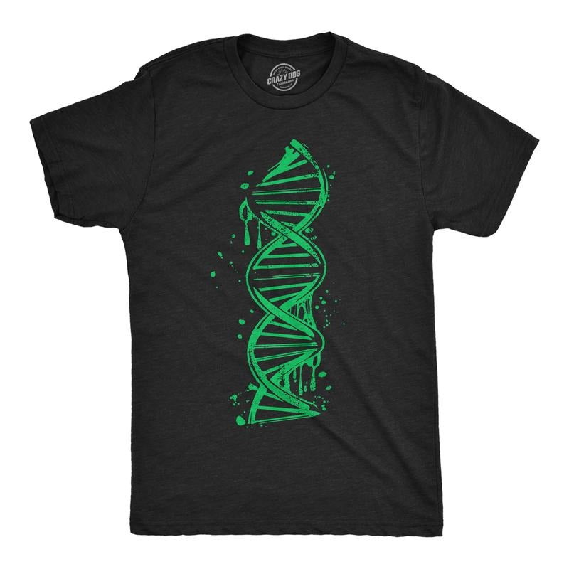 Mens Drippy DNA Funny T Shirts Science Graphic Tee for Men Mens Funny T Shirts Cool Tees Soft Stylish Casual Menswear Funny Science Short Sleeve Novelty Tees for Guys Black -
