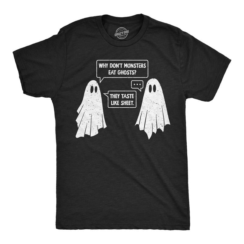 Mens Funny T Shirts Ghost Joke Sarcastic Halloween Bedsheet Ghosts Graphic Novelty Tee For Men Mens Funny T Shirts Cool Tees Soft Stylish Casual Menswear Halloween Apparel for Men Funny Sarcastic Black -
