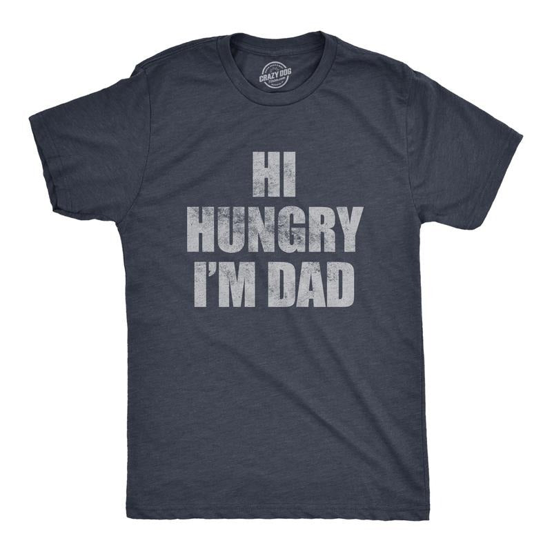 Mens Funny T Shirts Hi Hungry Im Dad Sarcastic Corny Joke Graphic Novelty Tee for Men Mens Funny T Shirts Cool Tees Soft Stylish Casual Navy - Hi