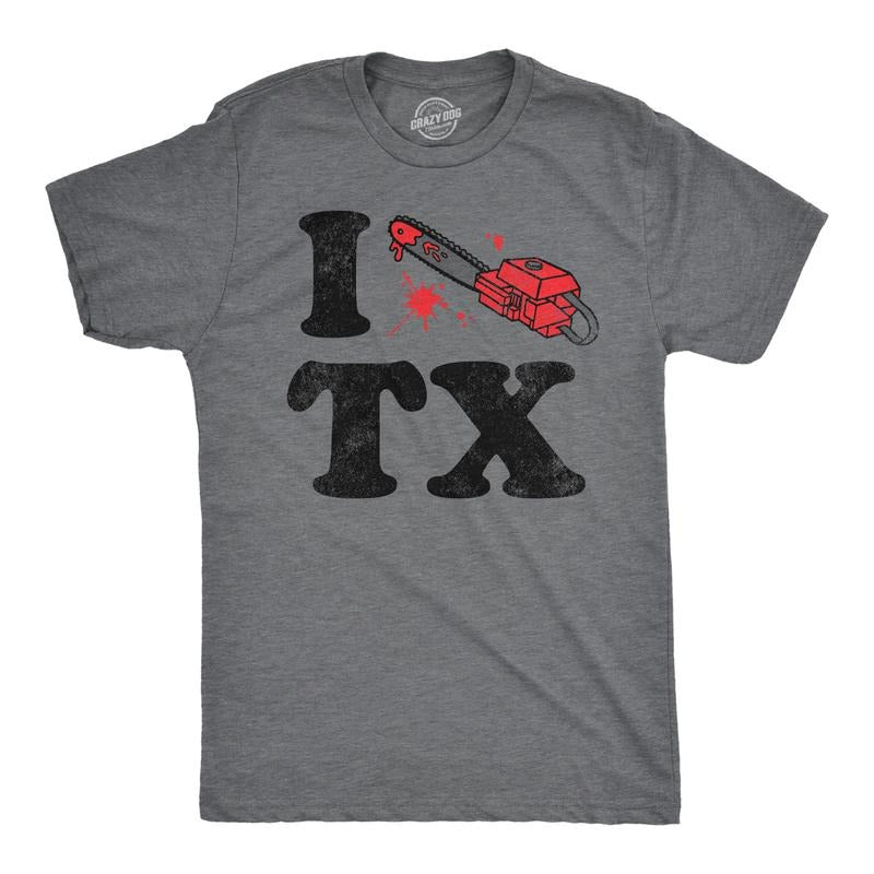 Mens Funny T Shirts I Chainsaw Texas Sarcastic Movie Graphic Tee For Men Mens Funny T Shirts Cool Tees Soft Stylish Casual Menswear Sarcastic Apparel for Men Funny Movie Short Sleeve Novelty Tees for Dark Grey