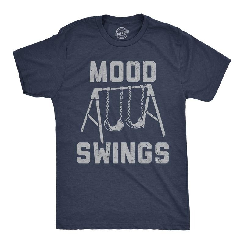 Mens Funny T Shirts Mood Swings Sarcastic Novelty Graphic Tee For Men Mens Funny T Shirts Cool Tees Soft Stylish Casual Menswear Funny Sarcastic Short Sleeve Novelty Tees for Guys Navy -